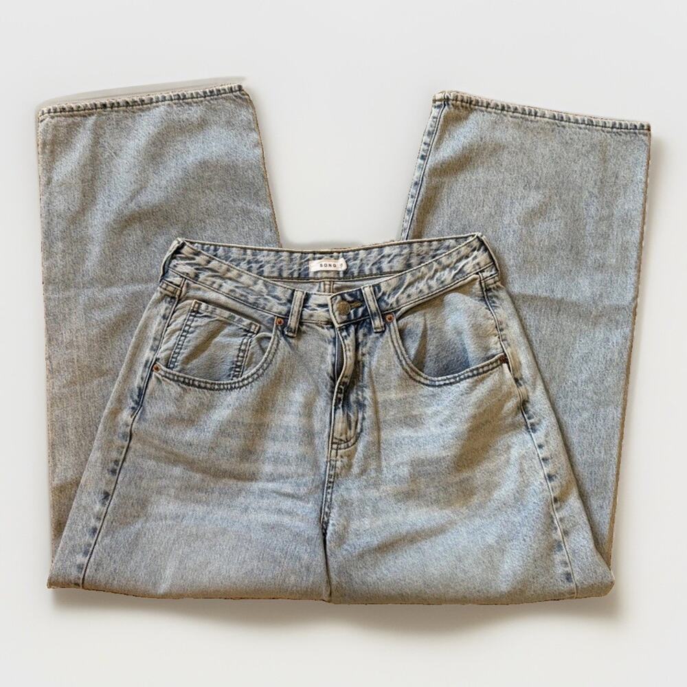 S.O.N.G. Jeans Light Wash Wide Leg High Rise Y2K Style Sz 5/27